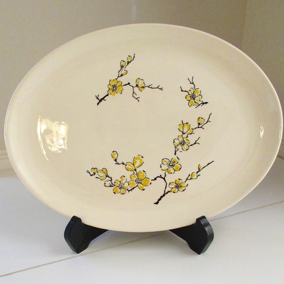 Marcrest Yellow Dogwood Oval Oven Proof Platter - Picture 1 of 8